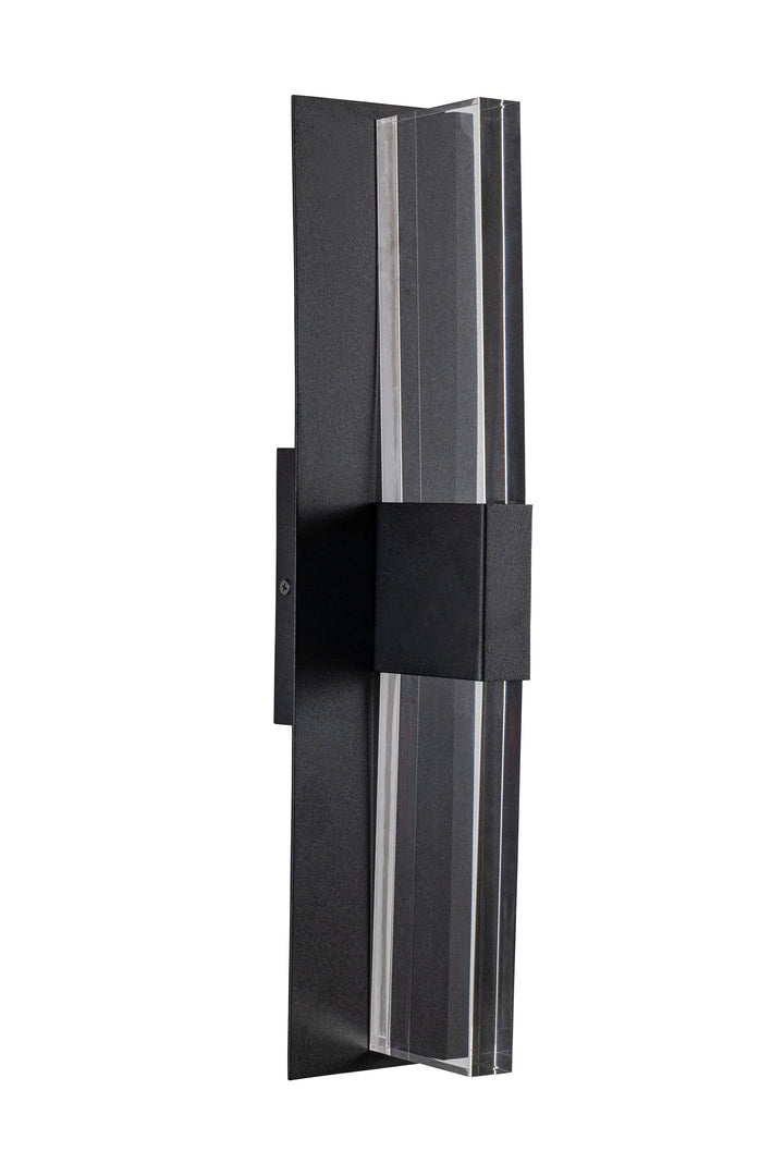 Slender LED Outdoor Wall Light in Black with Clear Acrylic by Russell
