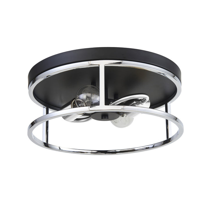 Easton Flush Mount in Black/Chrome by Avista
