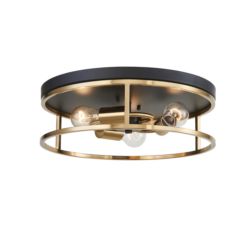 Easton Flush Mount in Black/Gold by Avista