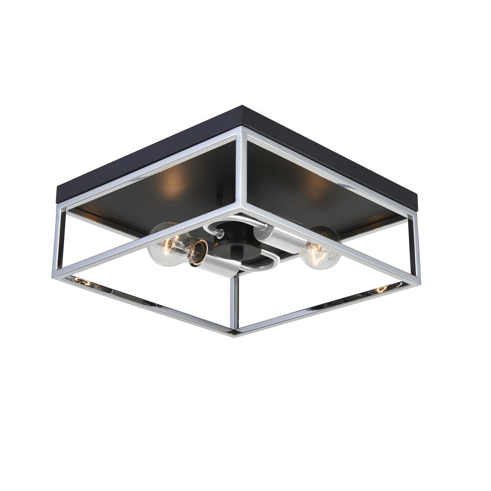 Easton Flush Mount in Black/Chrome by Avista