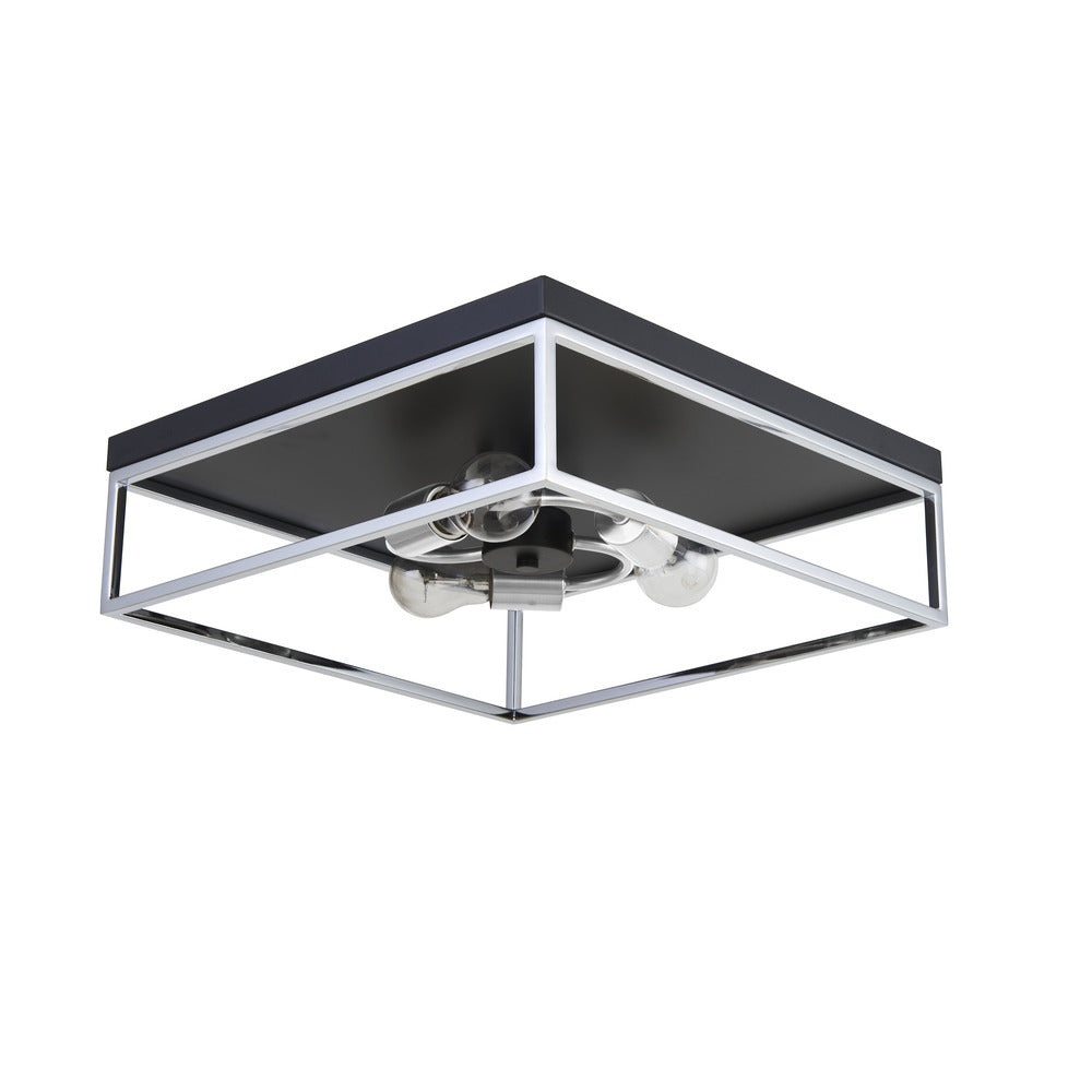 Easton Flush Mount in Black/Chrome by Avista