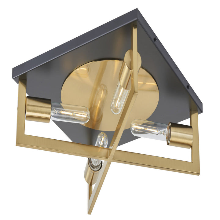 Brink 4-Light Flush Mount in Black/Gold by Avista