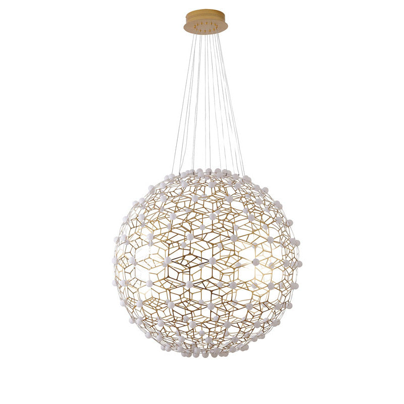 Honeycomb Orb Chandelier with Acrylic Diffusers by Bethel - view 7