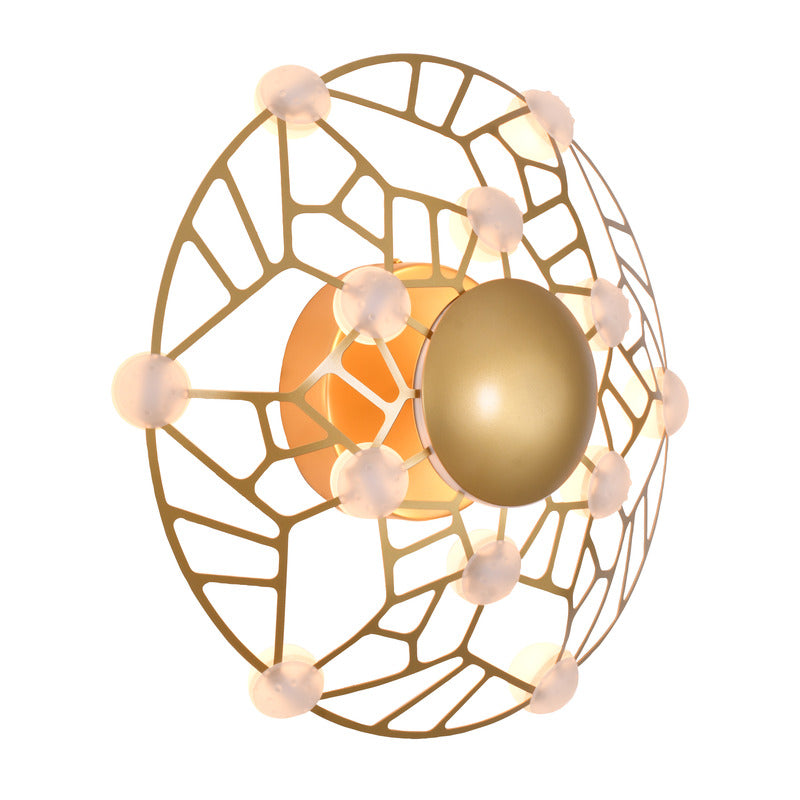Gold Painted Metal LED Wall Sconce with Acrylic Diffusers by Bethel