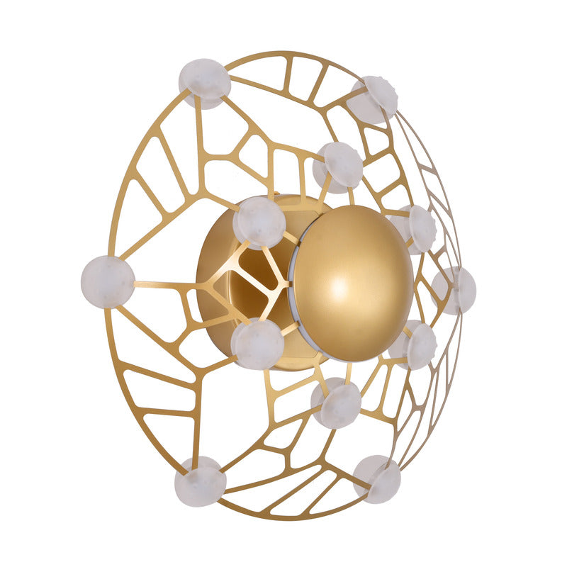 Gold Painted Metal LED Wall Sconce with Acrylic Diffusers by Bethel - view 2