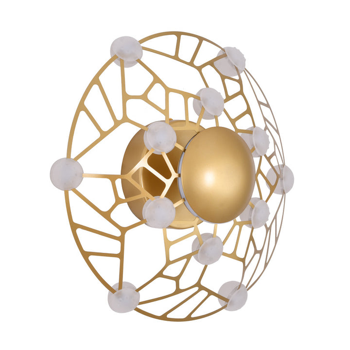Gold Painted Metal LED Wall Sconce with Acrylic Diffusers by Bethel - view 2