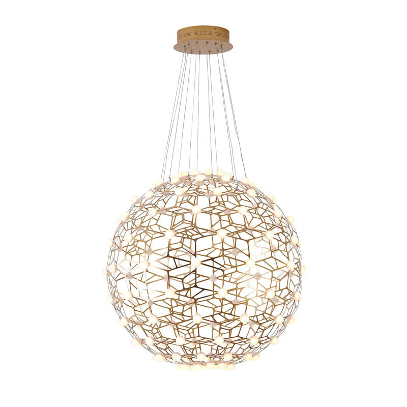 Honeycomb Orb Chandelier with Acrylic Diffusers, 31.5", by Bethel