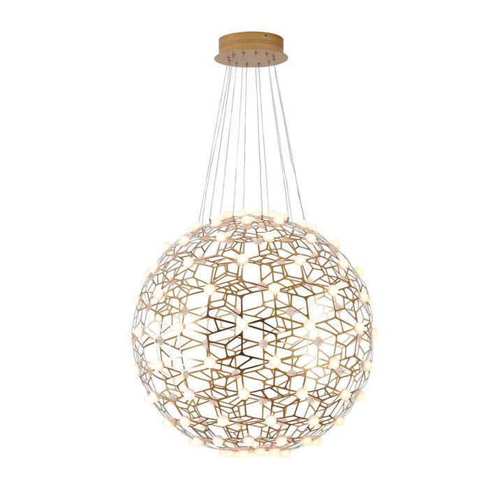 Honeycomb Orb Chandelier with Acrylic Diffusers, 31.5", by Bethel