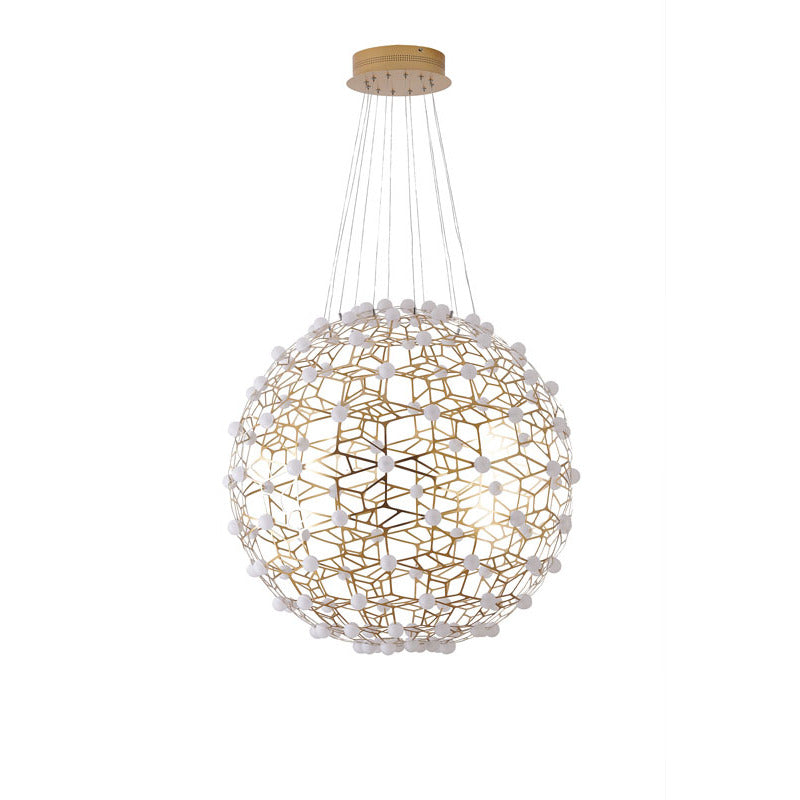 Honeycomb Orb Chandelier with Acrylic Diffusers by Bethel - view 2