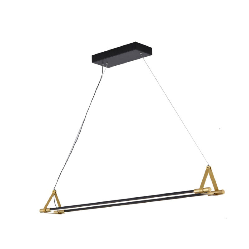 Black & Gold Linear LED Light Fixture by Bethel