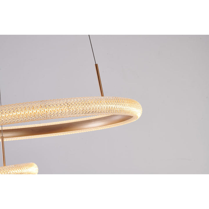 Gold Two Interlocked Ring LED Chandelier with Clear Acrylic Diffuser by Bethel - view 4
