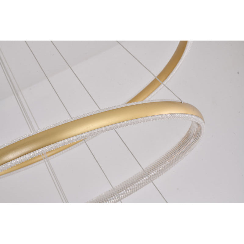Four Tier Gold Halo Ring LED Chandelier with Clear Acrylic Diffuser by Bethel - view 8