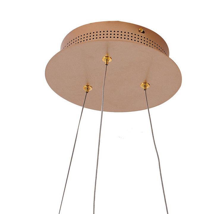 Gold Spiral Framed LED Chandelier with Clear Acrylic Diffuser by Bethel - view 3