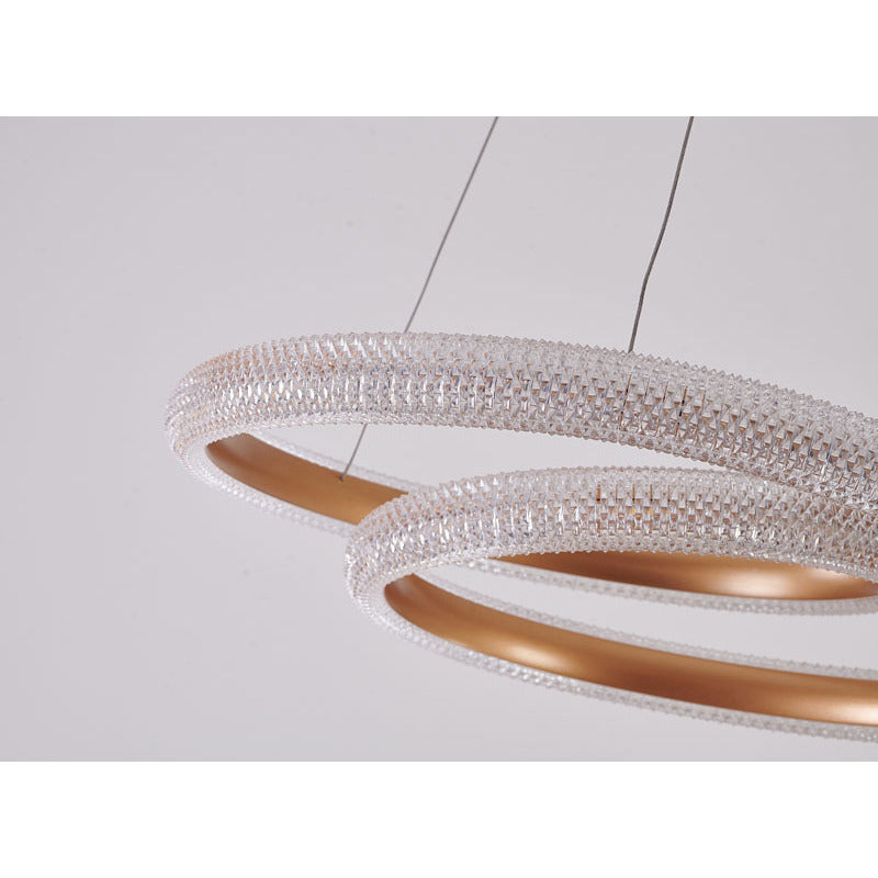 Gold Spiral Framed LED Chandelier with Clear Acrylic Diffuser by Bethel - view 4