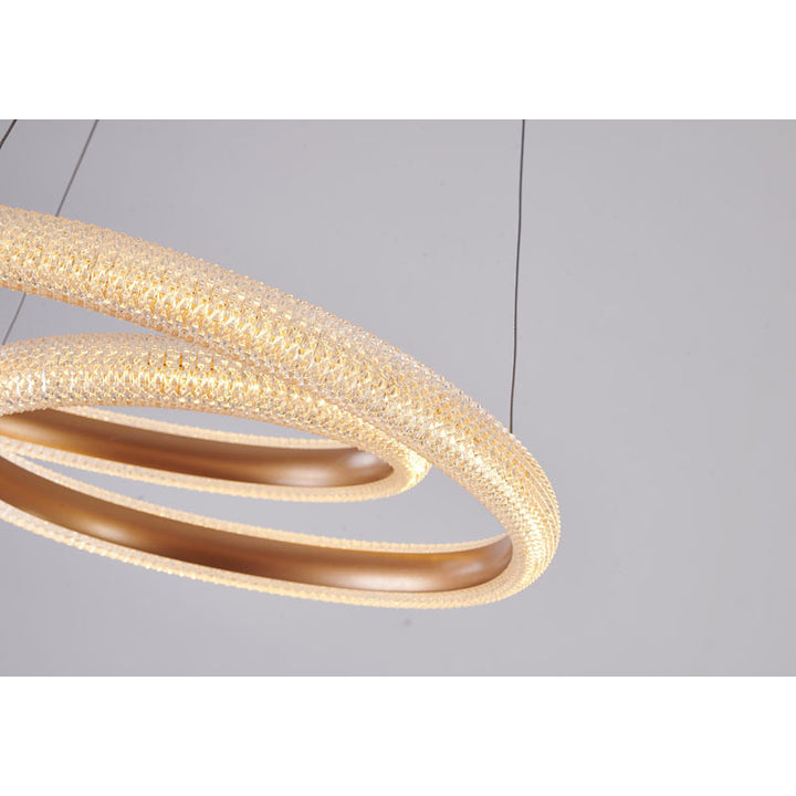 Gold Spiral Framed LED Chandelier with Clear Acrylic Diffuser by Bethel - view 5