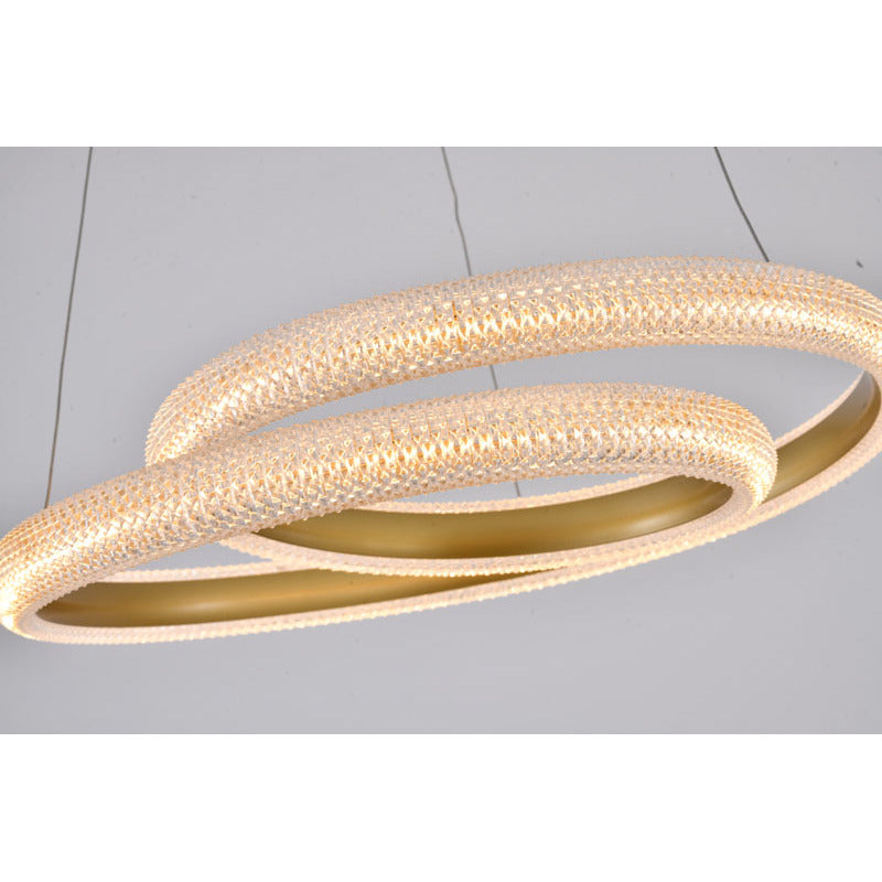 Gold Spiral Framed LED Chandelier with Clear Acrylic Diffuser by Bethel - view 6