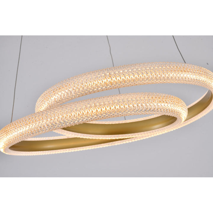 Gold Spiral Framed LED Chandelier with Clear Acrylic Diffuser by Bethel - view 6