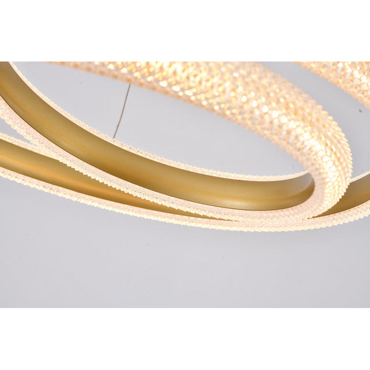 Gold Spiral Framed LED Chandelier with Clear Acrylic Diffuser by Bethel - view 7