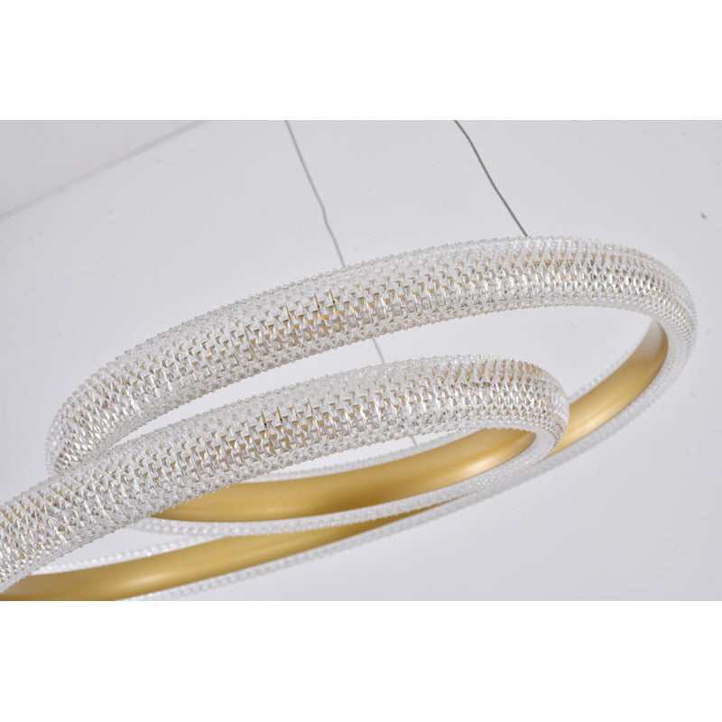 Gold Spiral Framed LED Chandelier with Clear Acrylic Diffuser by Bethel - view 8