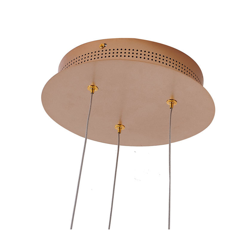 Gold Interlocked Spiral Frame LED Chandelier with Clear Acrylic Diffuser by Bethel - view 7