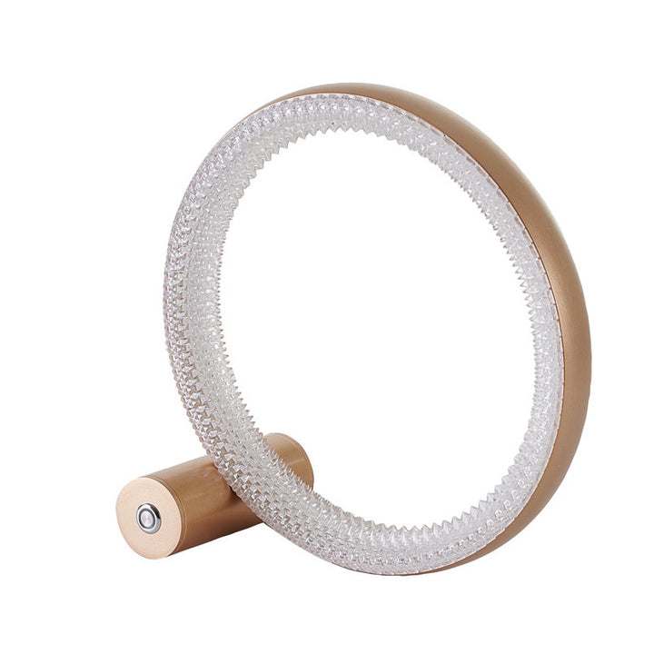Round Gold Framed LED Table Lamp with Clear Acrylic Diffuser by Bethel - view 2