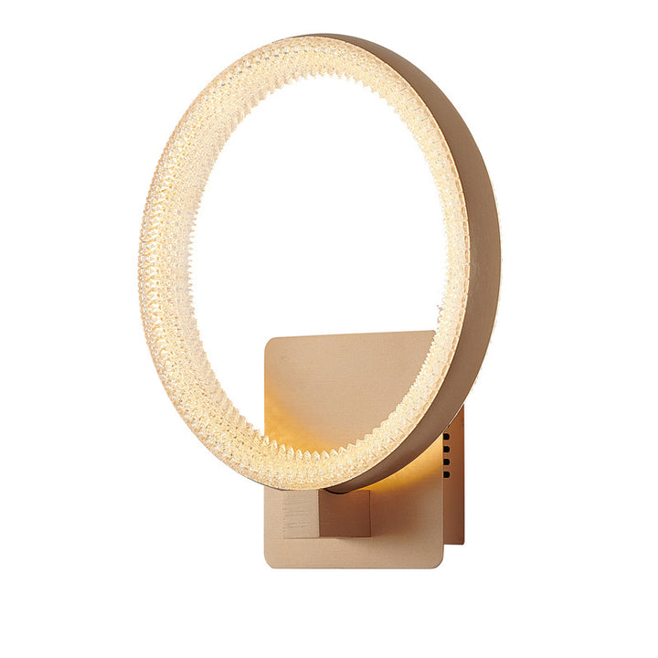 Round Gold Frame LED Wall Sconce with Clear Acrylic Diffuser by Bethel