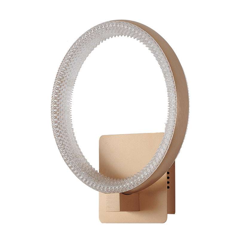 Round Gold Frame LED Wall Sconce with Clear Acrylic Diffuser by Bethel - view 2
