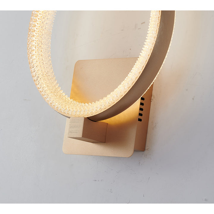 Round Gold Frame LED Wall Sconce with Clear Acrylic Diffuser by Bethel - view 3