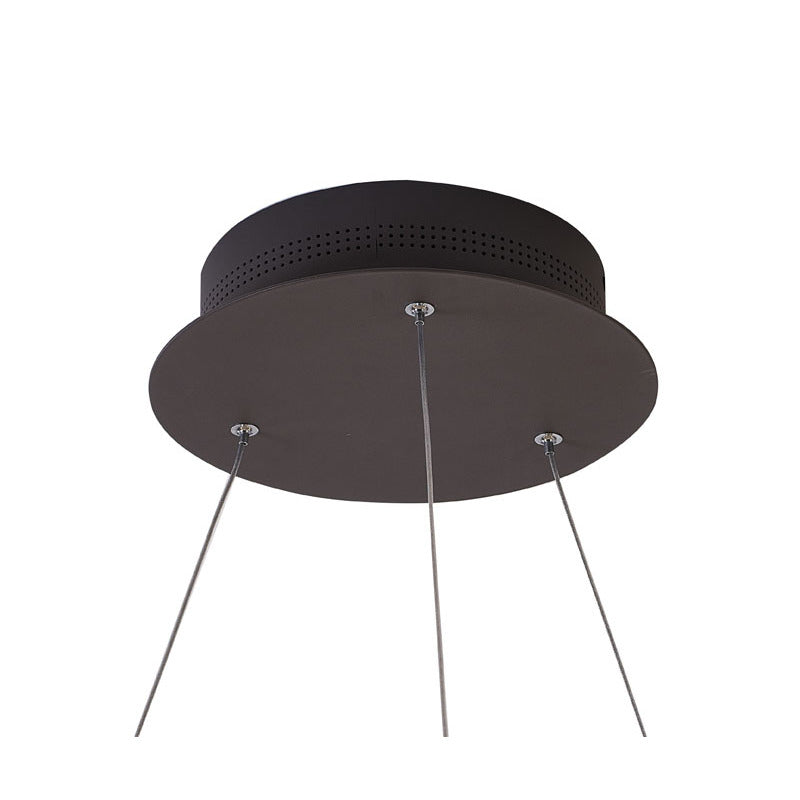 Coffee Brown Frame LED Chandelier with White Acrylic Shades by Bethel - view 4