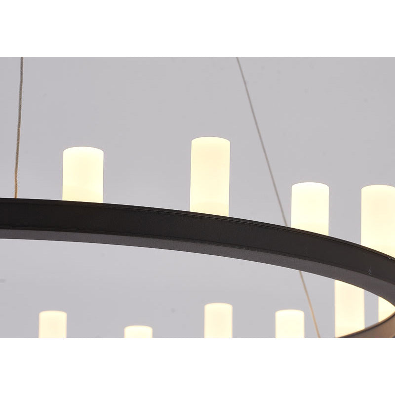 Coffee Brown Frame LED Chandelier with White Acrylic Shades by Bethel - view 5