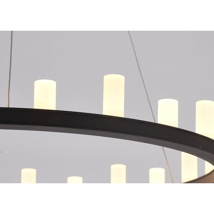 Coffee Brown Frame LED Chandelier with White Acrylic Shades by Bethel - view 5