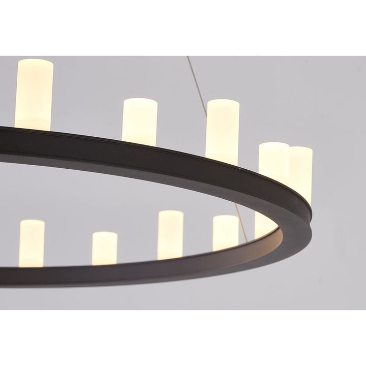 Coffee Brown Frame LED Chandelier with White Acrylic Shades by Bethel - view 7
