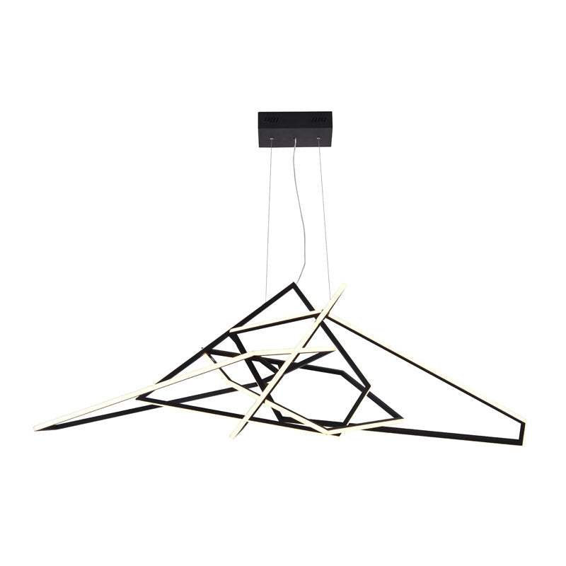 Stainless Steel LED Chandelier with Acrylic Diffusers in Black by Bethel