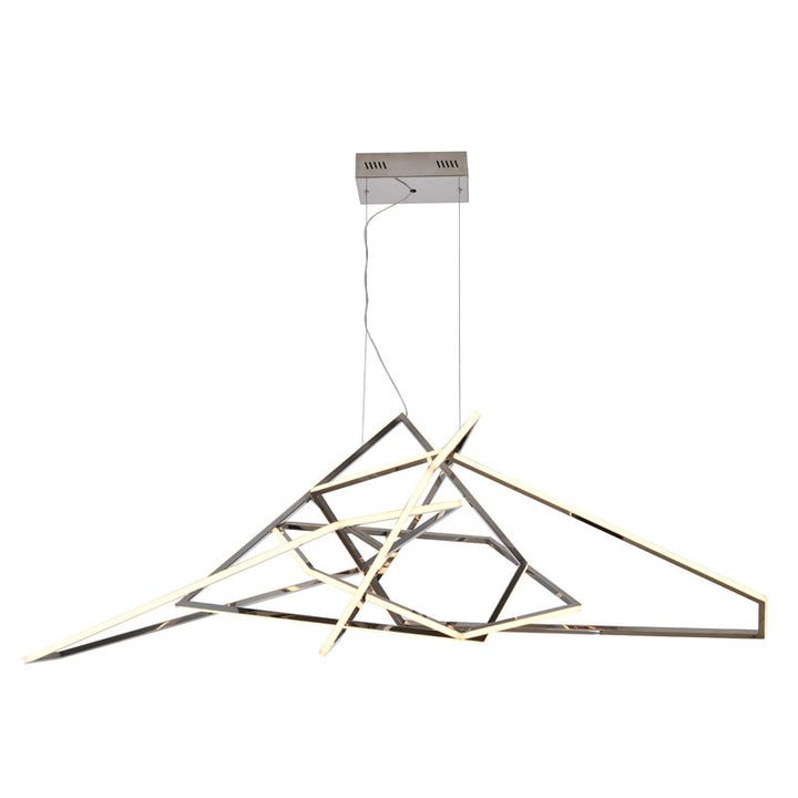 Stainless Steel LED Chandelier with Acrylic Diffusers in Chrome by Bethel