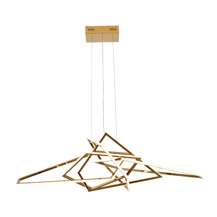 Stainless Steel LED Chandelier with Acrylic Diffusers in Gold by Bethel