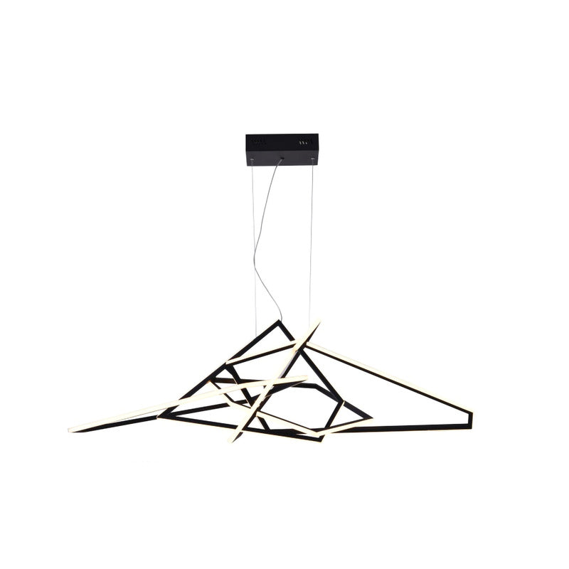 Stainless Steel LED Chandelier with Acrylic Diffusers in Black by Bethel