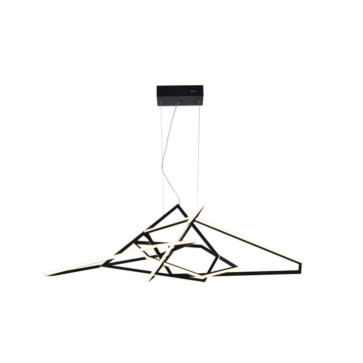 Stainless Steel LED Chandelier with Acrylic Diffusers in Black by Bethel