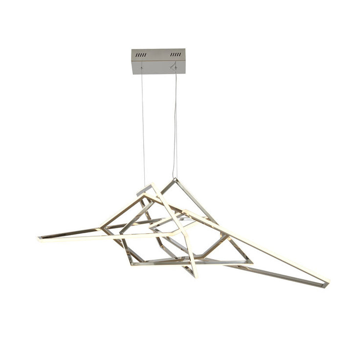Stainless Steel LED Chandelier with Acrylic Diffusers in Chrome by Bethel