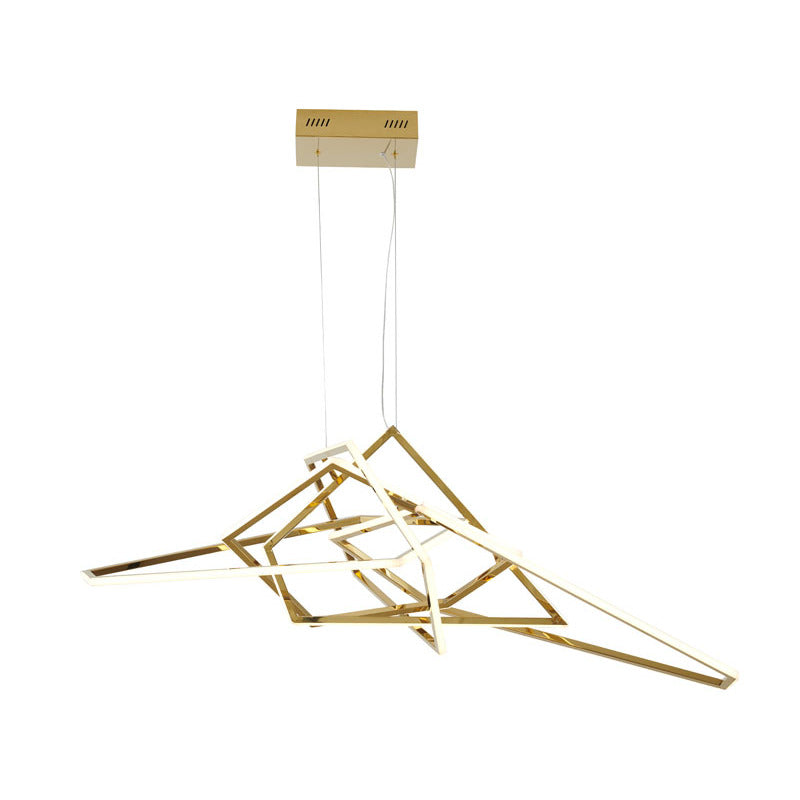 Stainless Steel LED Chandelier with Acrylic Diffusers in Gold by Bethel