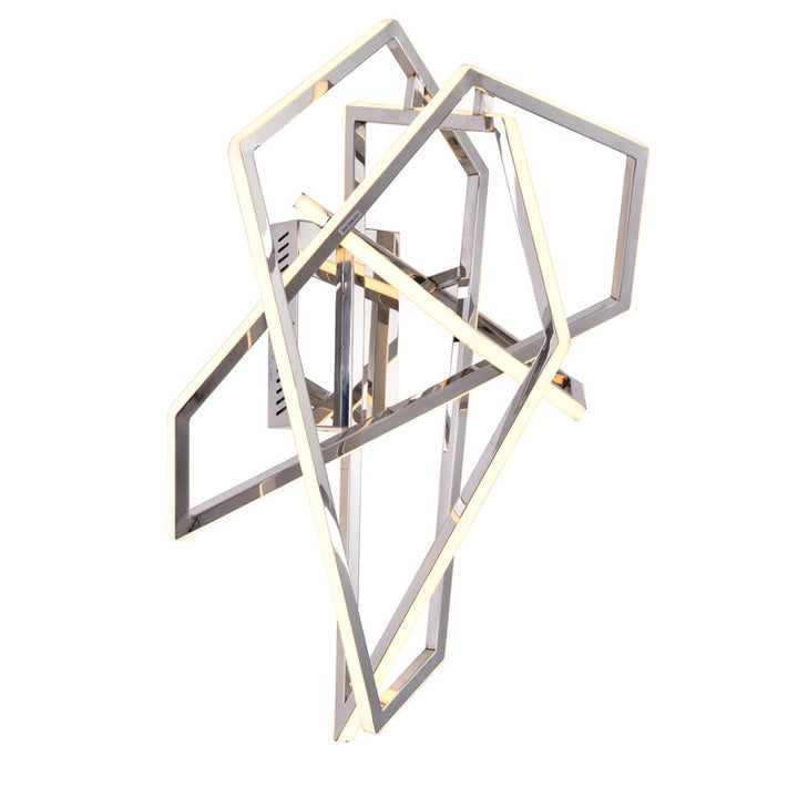 Stainless Steel Geometric LED Wall Sconce with Acrylic Diffuser in Chrome by Bethel