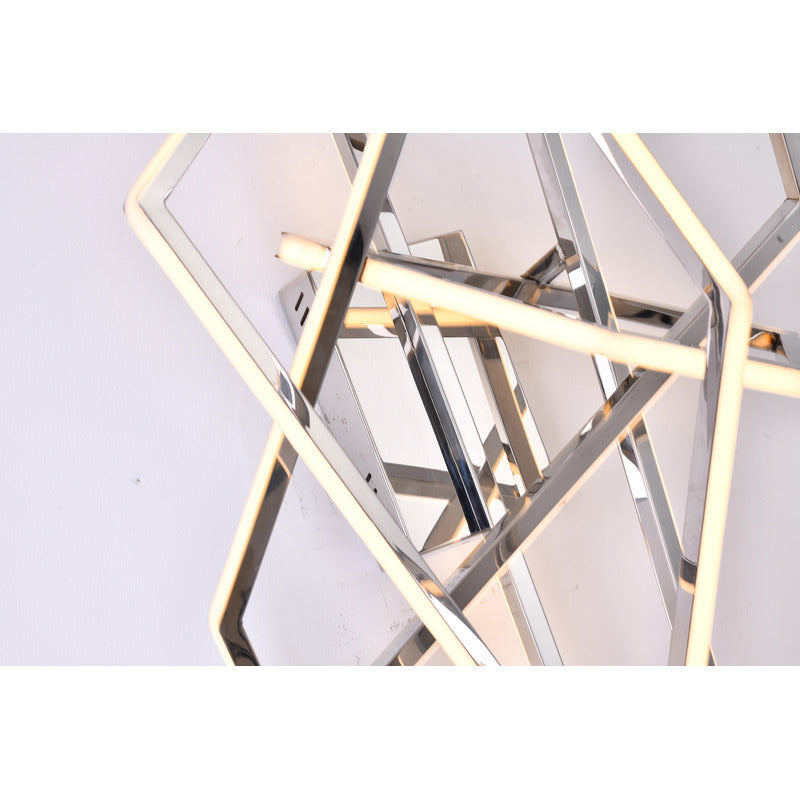 Stainless Steel Geometric LED Wall Sconce with Acrylic Diffuser by Bethel - view 3