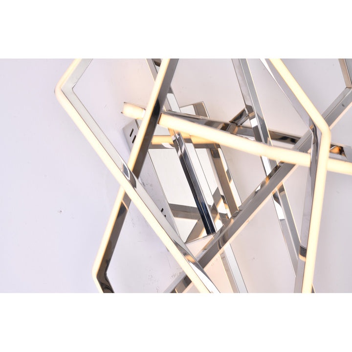 Stainless Steel Geometric LED Wall Sconce with Acrylic Diffuser by Bethel - view 3