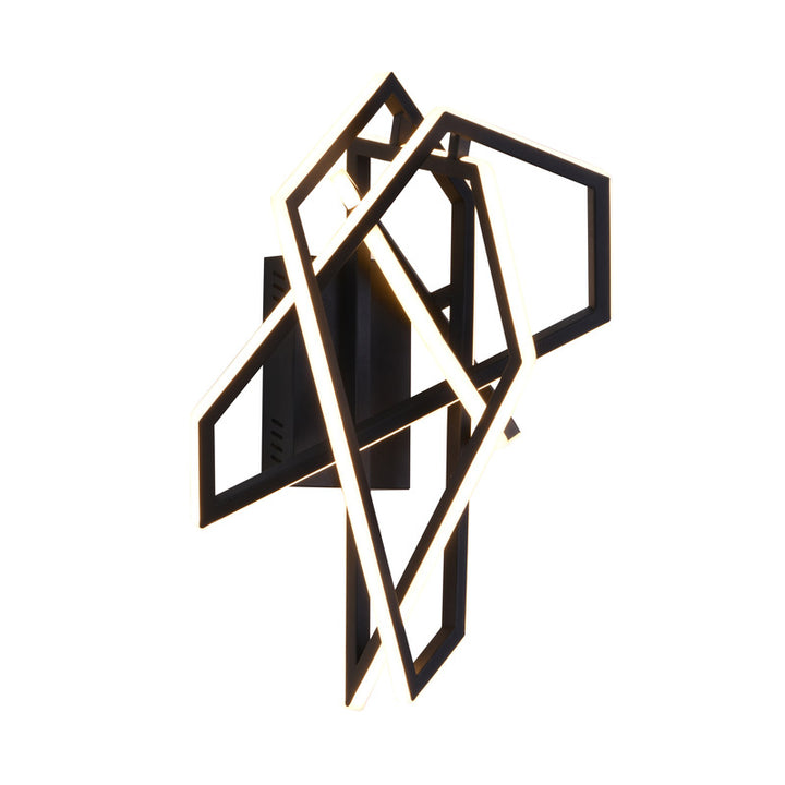 Stainless Steel Geometric Wall Sconce with Acrylic Diffuser in Matte Black by Bethel