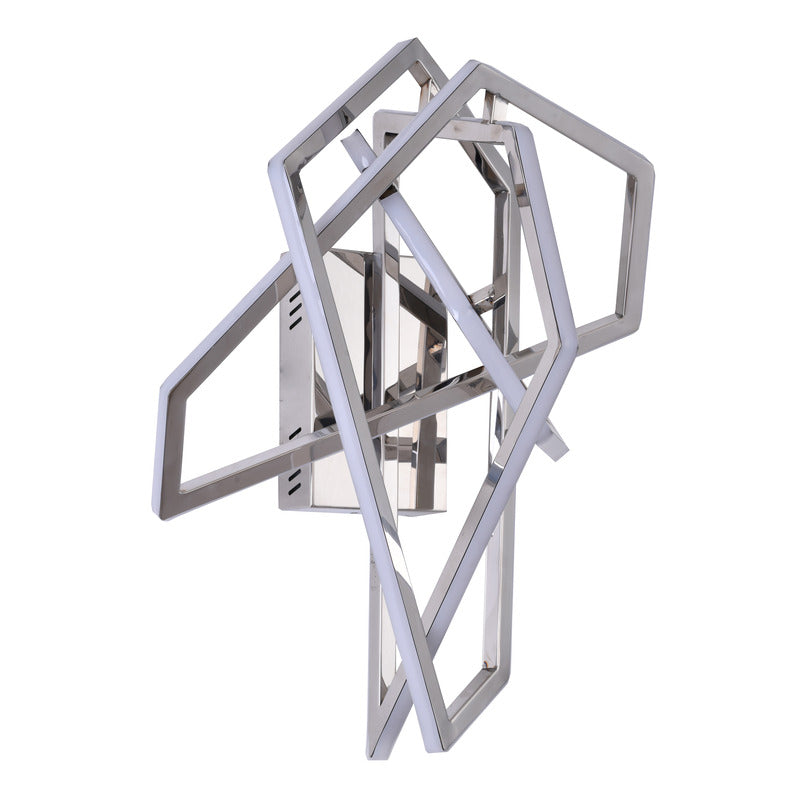 Stainless Steel Geometric Wall Sconce with Acrylic Diffuser by Bethel - view 2