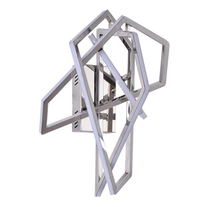 Stainless Steel Geometric Wall Sconce with Acrylic Diffuser by Bethel - view 2