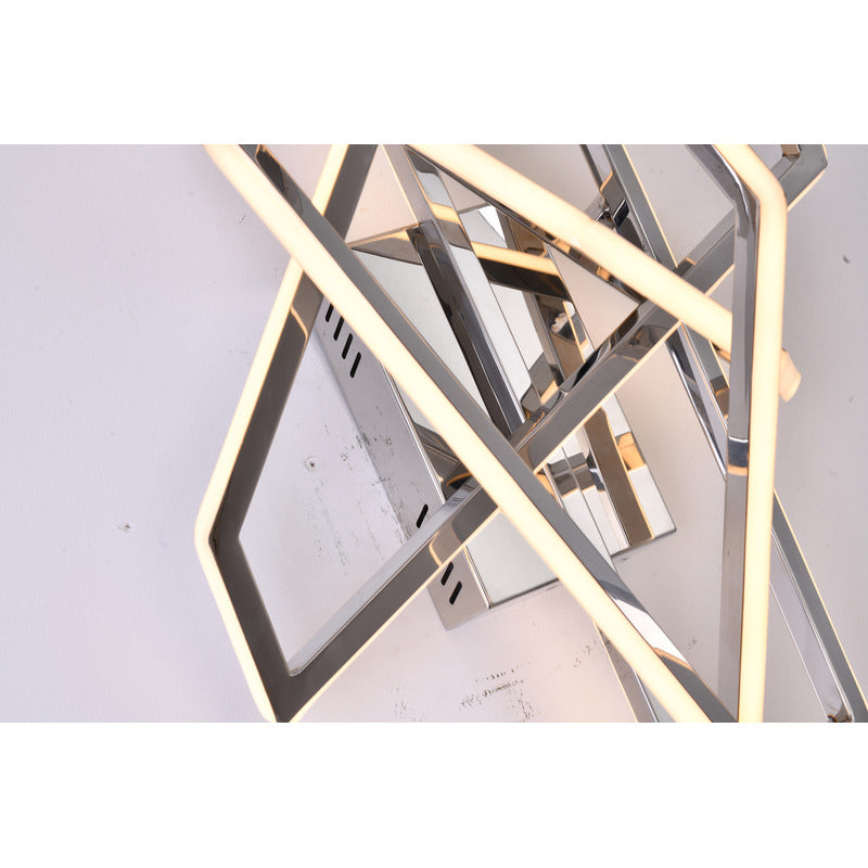 Stainless Steel Geometric Wall Sconce with Acrylic Diffuser by Bethel - view 3