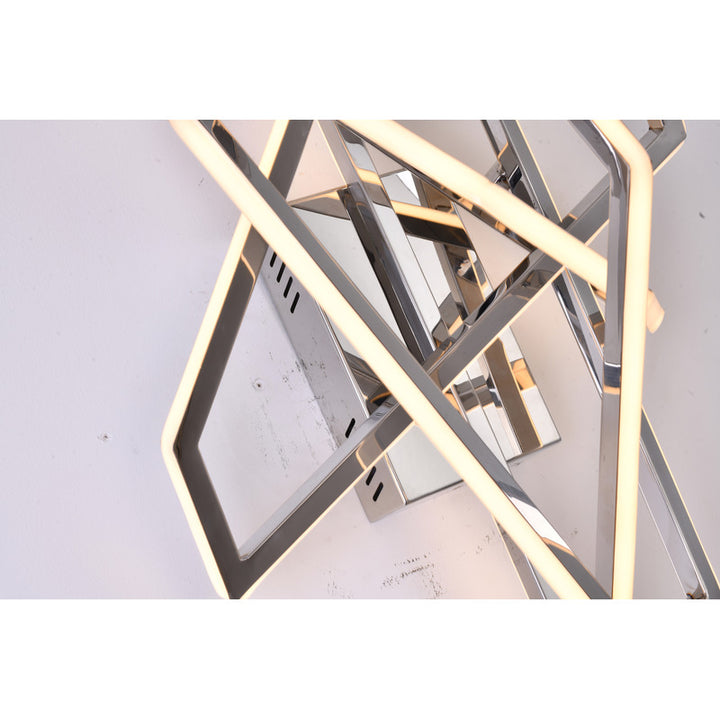 Stainless Steel Geometric Wall Sconce with Acrylic Diffuser by Bethel - view 3