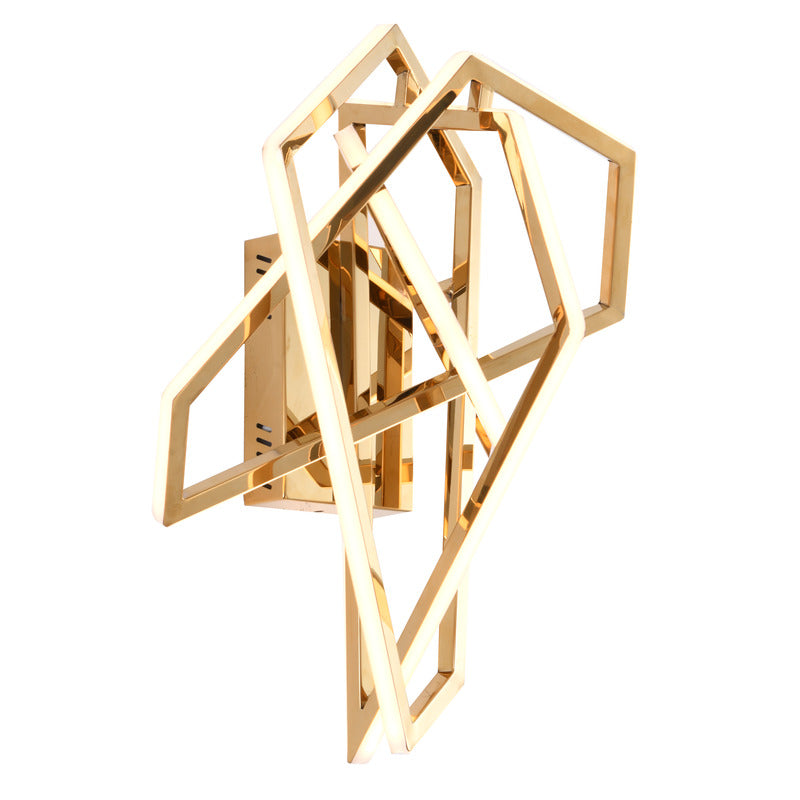Stainless Steel Geometric Wall Sconce with Acrylic Diffuser by Bethel - view 7
