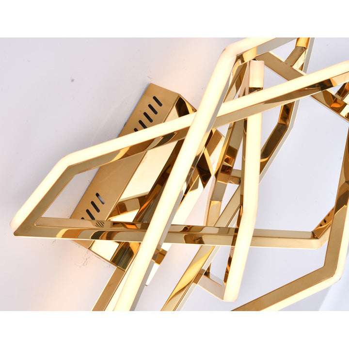 Stainless Steel Geometric Wall Sconce with Acrylic Diffuser by Bethel - view 9