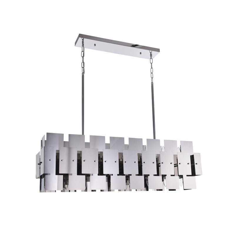 Plated Geometric Chandelier by Bethel - view 5